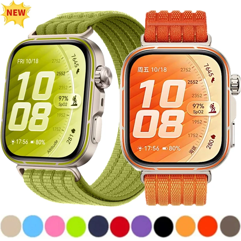 Offizielles 1:1 Nylon-Schlaufenarmband für Huawei Watch Fit5/4 Pro, geflochtenes Armband für Huawei Watch Fit 5/4/3, Armband-Zubehör