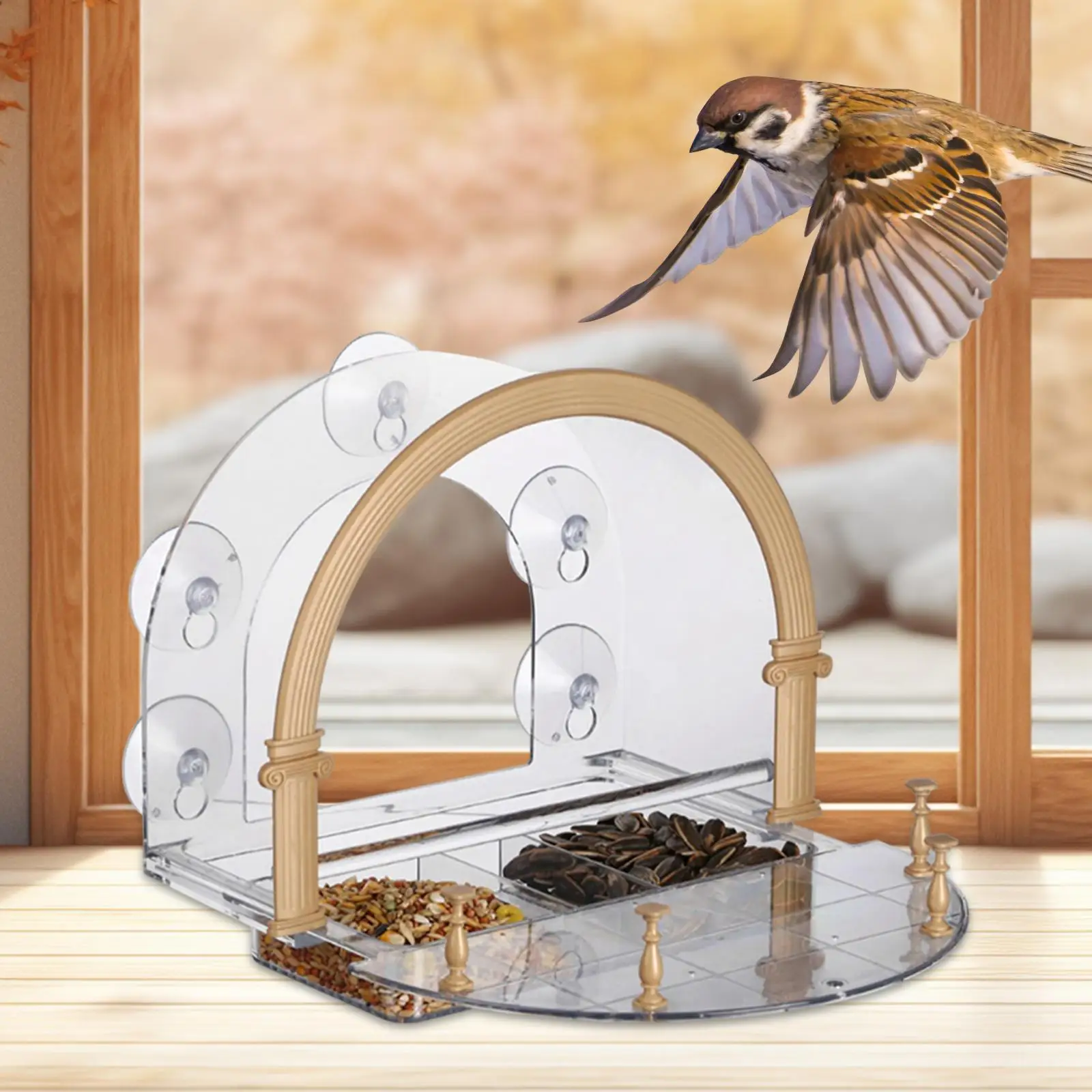 

Bird Feeder Bird Watching for Cats with Strong Suction Cups Decorative Bird Cage Bird House for Window Outside Backyard Tree