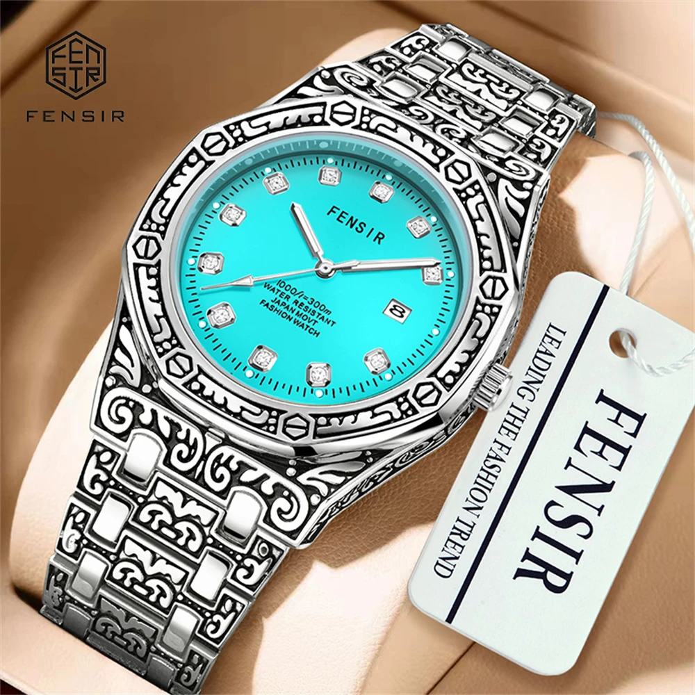 Men's Unique Luxury Carved Craft Vintage Dial Design Watches Unusual Novelty Sport Quartz Watch For Men WristWatch montre homme