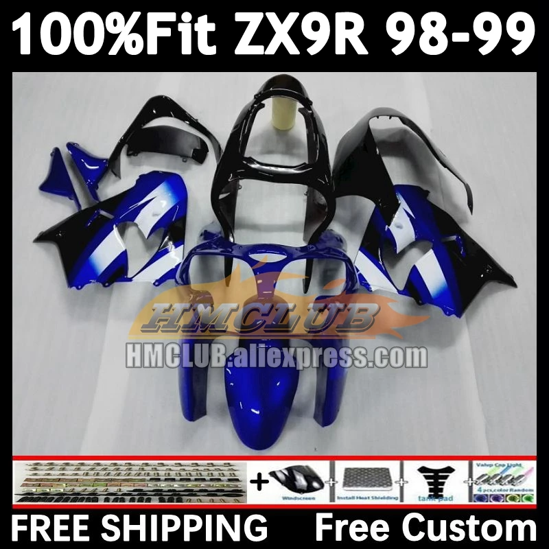 Injection Body For KAWASAKI NINJA ZX9 R ZX factory blue 9R 9 R 900 1998 1999 164No.10 ZX900 900CC ZX-9R ZX9R 98 99 OEM Fairings