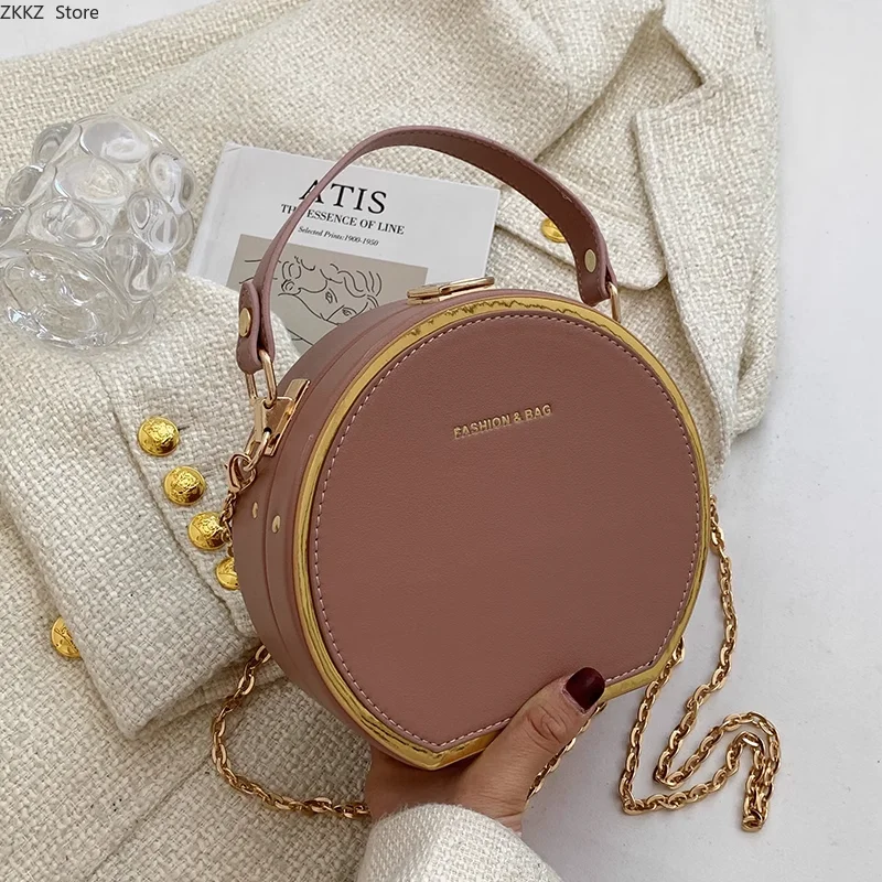 Popular Fashion Chain Crossbody Bag Female Spring and Summer 2023 New Style Shoulder Bag Small Round Handbag for Cellphone