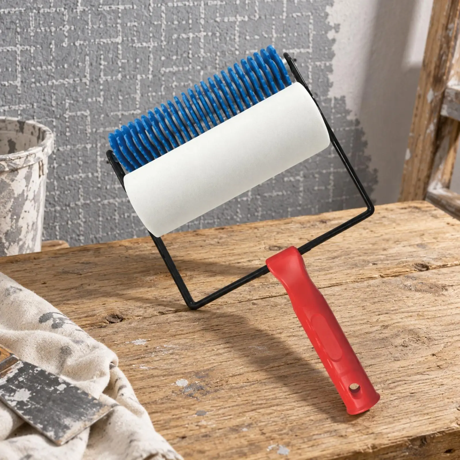 Pattern Paint Texture Roller for Decorative Wall Art Creative DIY Home Renovation Tool with Comfort Grip Handle for Smooth