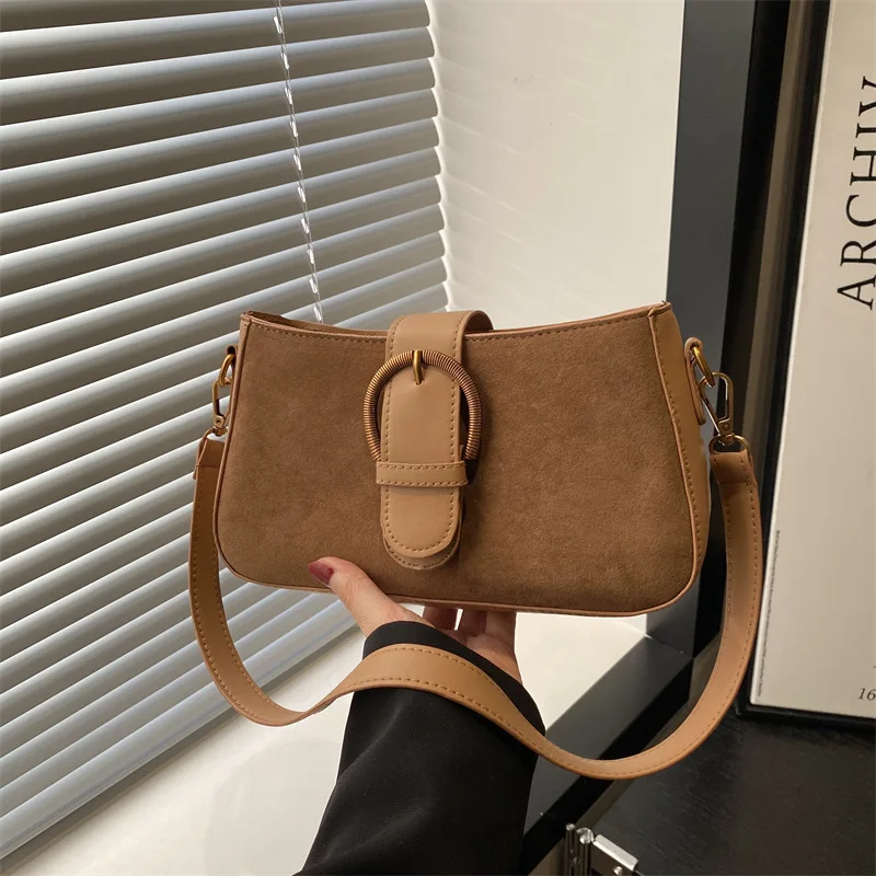 

Faux Suede Underarm Shoulder Bag, Zipper Fastener Fashionable Cross Body Bags for Woman Small Square Bag, Suitable Daily Outfit