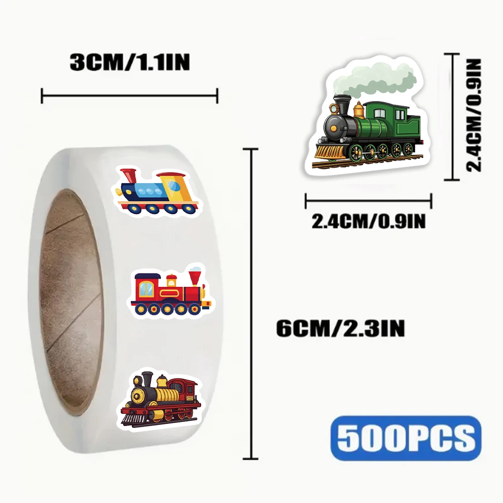 500 sheets/roll train exquisite cartoon roll stickers DIY decoration notebook phone case envelope skateboard stickers