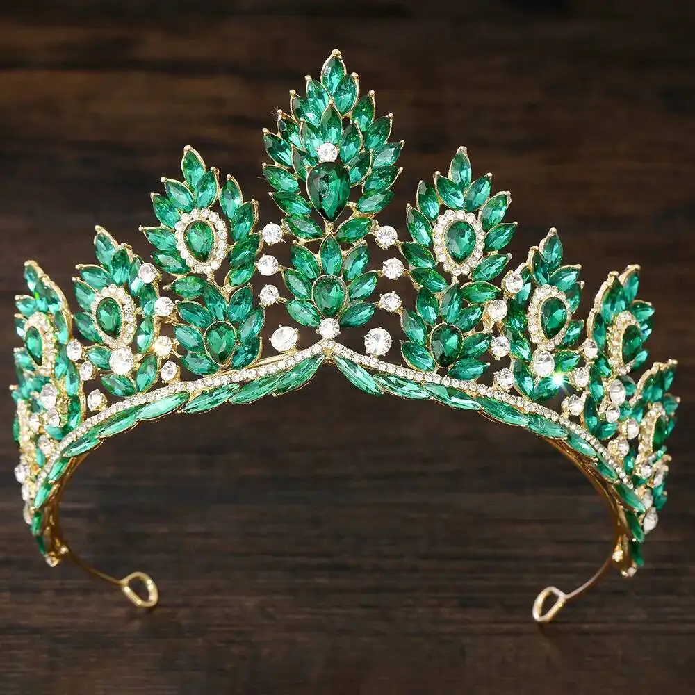 Korean Bridal AB Crystal Rhinestone Big Tiaras And Crowns For Wedding Women Girls Party Crown Hair Dress Jewelry Accessories