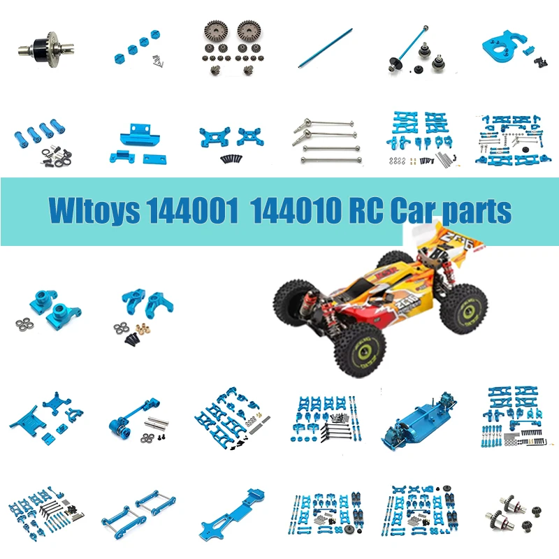 

Комплект металлических модифицированных деталей для Wltoys 144001, 144002, 144010, 124017, 124019: амортизаторы и поворотные рычаги для радиоуправляемых машинок