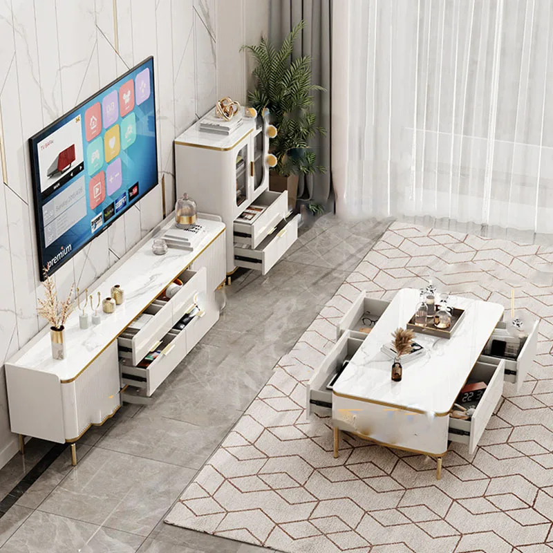 Organizer Storage Tv Stands Living Room Modern Luxury Drawers Designer Wood Tv Table Universal Muebles Para Tv Trendy Furniture
