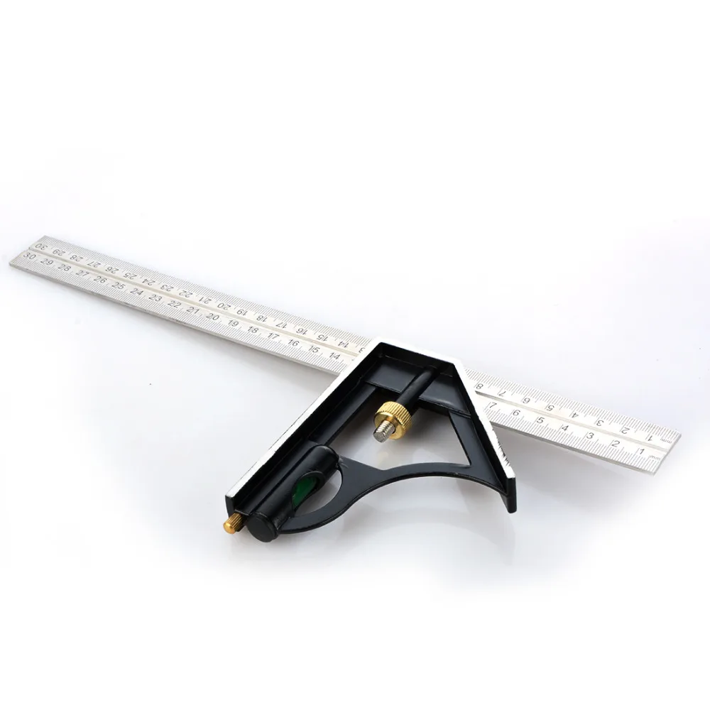 Точные измерительные инструменты из нержавеющей стали, алюминиевая комбинация, квадратная фурнитура для мастерской «сделай сам», угол, уровень 12 дюймов (300 мм)