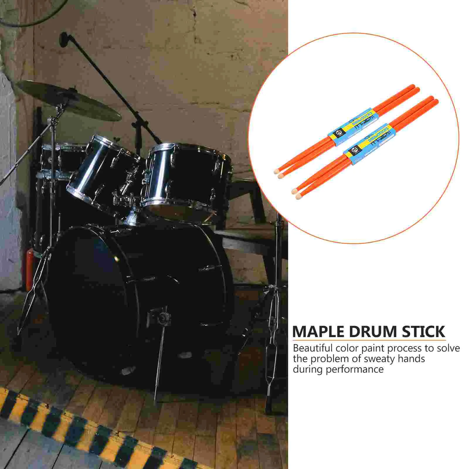 2 Pairs Maple Sticks Percussion Instrument Simple Drumstick Lovely Drumsticks