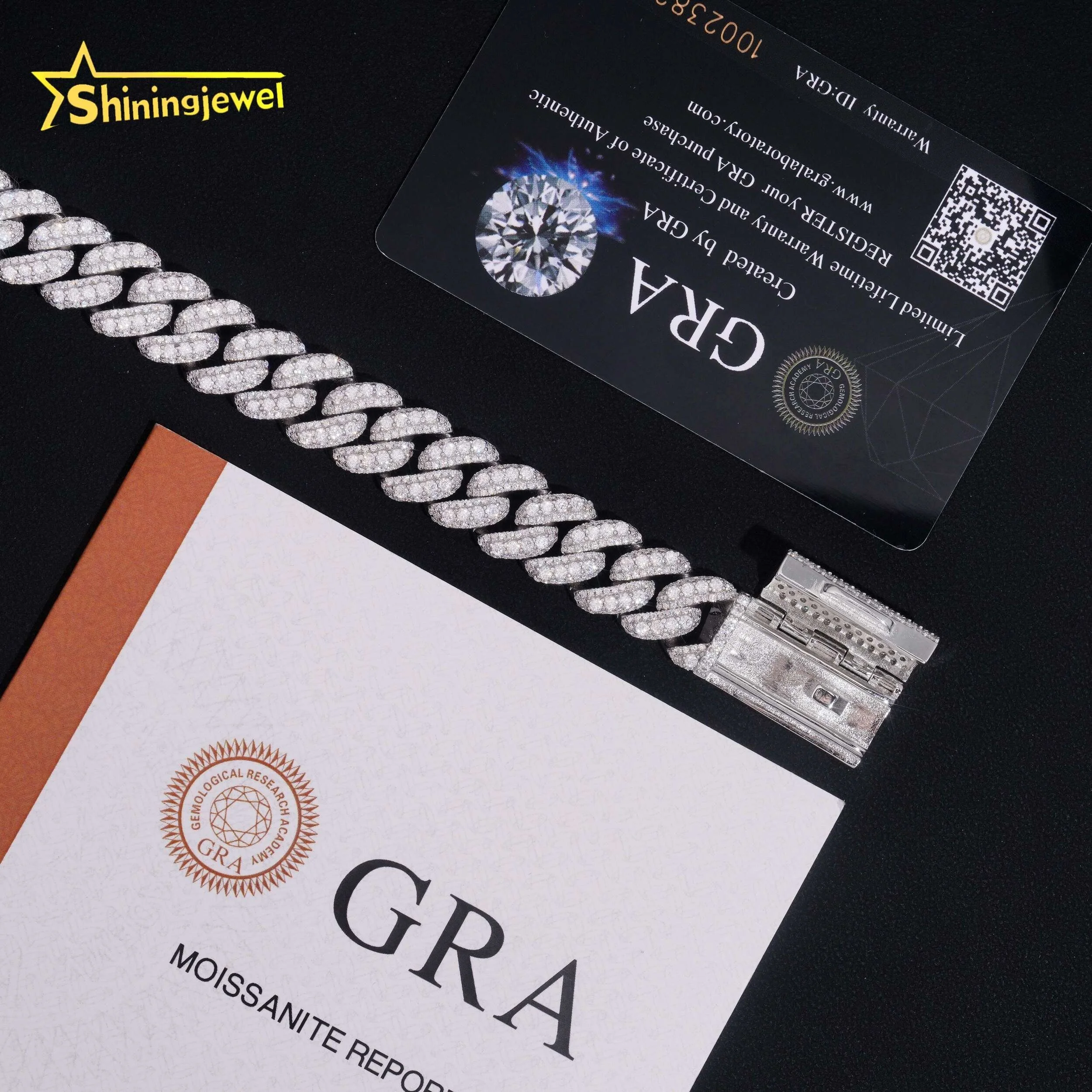 New Hip Design Hop Pass Diamond Tester 925 Silver Iced Out 13mm VVS Moissanite Cuban Link Bracelet..