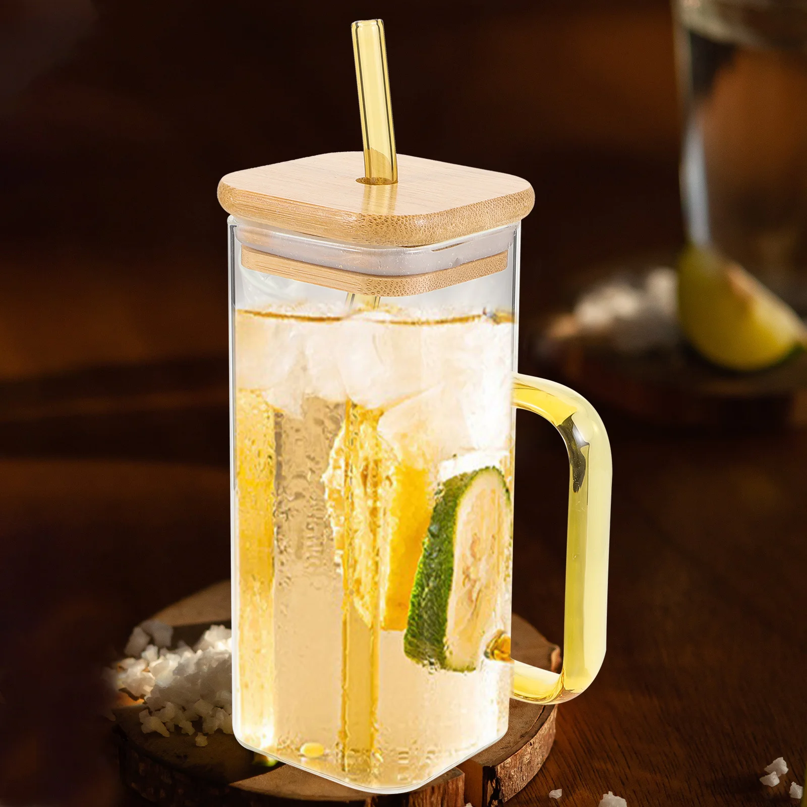 

1Set Glass Juice Bottle with Lid and Straw Multipurpose Water Cup for Home Office Cafe Restaurant Daily Use Bpa Free