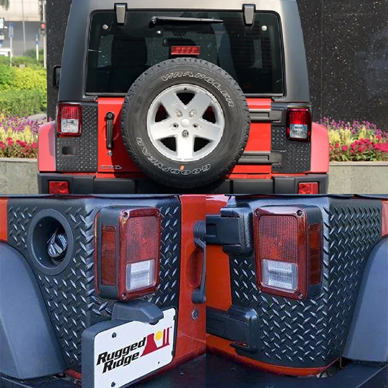 Lantsun J181 Rear Corner Guard ABS Body Armor Tail Light Cover Decoration for Jeep for Wrangler JK07-17, 1-pair