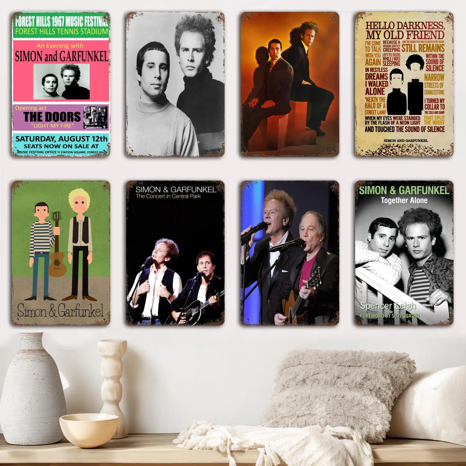 Simon and Garfunkel Band Metal Signs wall decor Vintage Tin Signs Captain Metal Poster Decor for Bar Pub Club Wall Decoration