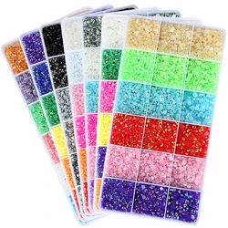 QIAO 3/4/5mm Resin Rhinestones Set Glitter Jelly Crystal Garment Clothing Decor Accessories Flatback Rhinestones for Nail Art