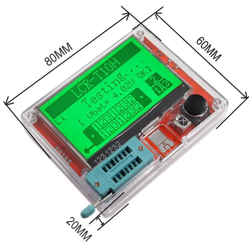 ABRN-Multifunctional Transistor Tester Kit TFT Diode Triode Capacitance Meter LCR ESR NPN PNP MOSFET LCR-T7 T1 T4 view 6