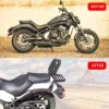 가와사키 발칸 S 650 VN650 EN650 2015-2022 용 오토바이 후면 수하물 랙, 승객 시시 바 등받이 쿠션 패드 4
