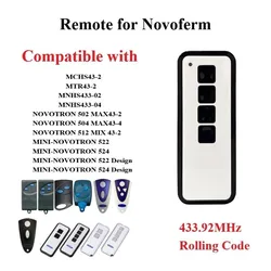 NOVOFERM-mando a distancia para puerta de garaje, mini-novotron 524, 502, 504, 512, 522, 433MHz, transmisor de código rodante