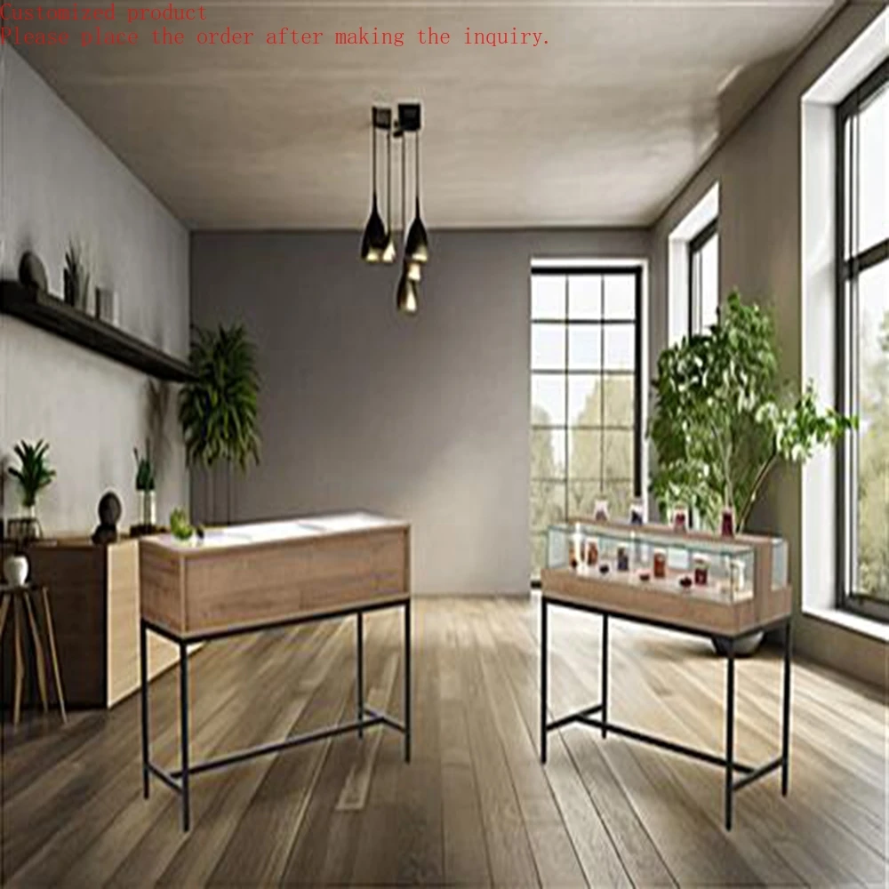 

Custom.Practical Multi-layer Cabinet with Adjustable Dividers Foe Jewelry Shop Elegant Solid Wood