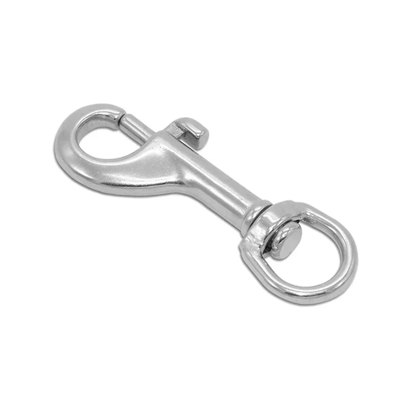5pcs/lot 304 Stainless Steel L70/80/90/105/115mm Trigger Bolt Snap Clip Hook With Swivel-Eye For Pet Chains