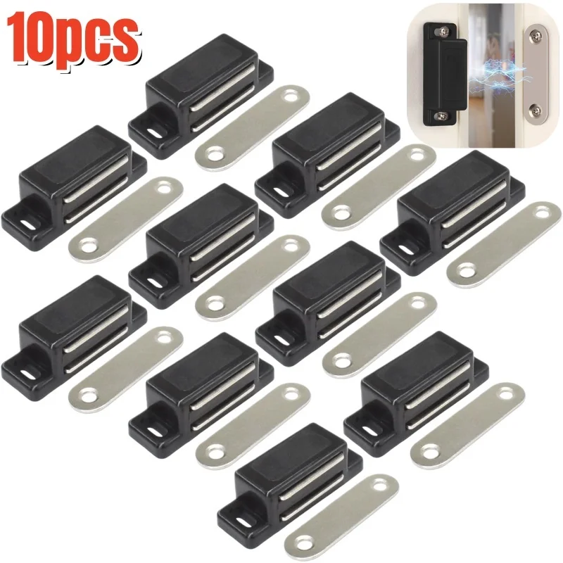 Image of 10 stücke Schrank Magnet Riegel Schrank Küche Möbel Magnetische Schrank Tür Riegel Verschlüsse Kunststoff Starke Magnete Schublade Fangen