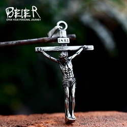 BEIER 2023 New Arrival Stainless Steel Jesus Cross Pendant Christian High Quality Jewelry Religious Believer Gift
