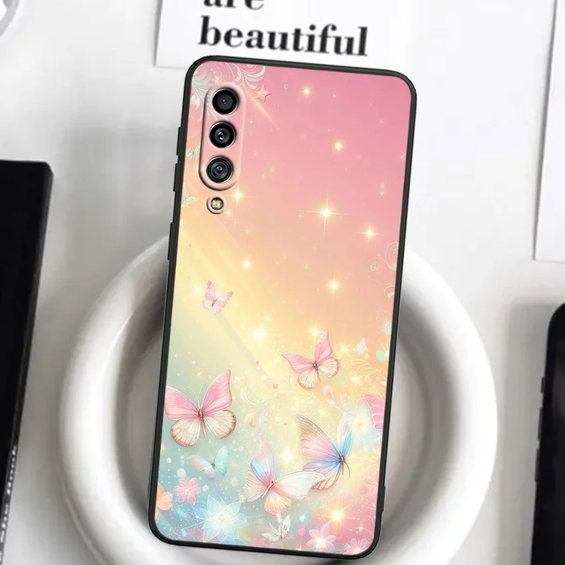 Butterfly Fashion Fantasy For Samsung A53 A52 A33 A32 A51 A71 A21S A13 A73 A50 A22 A23 A03 A72 A54 A12 5G Black TPU Phone Case image 3