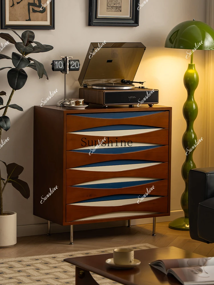 Living room wall storage cabinet simple retro bedroom locker  FT