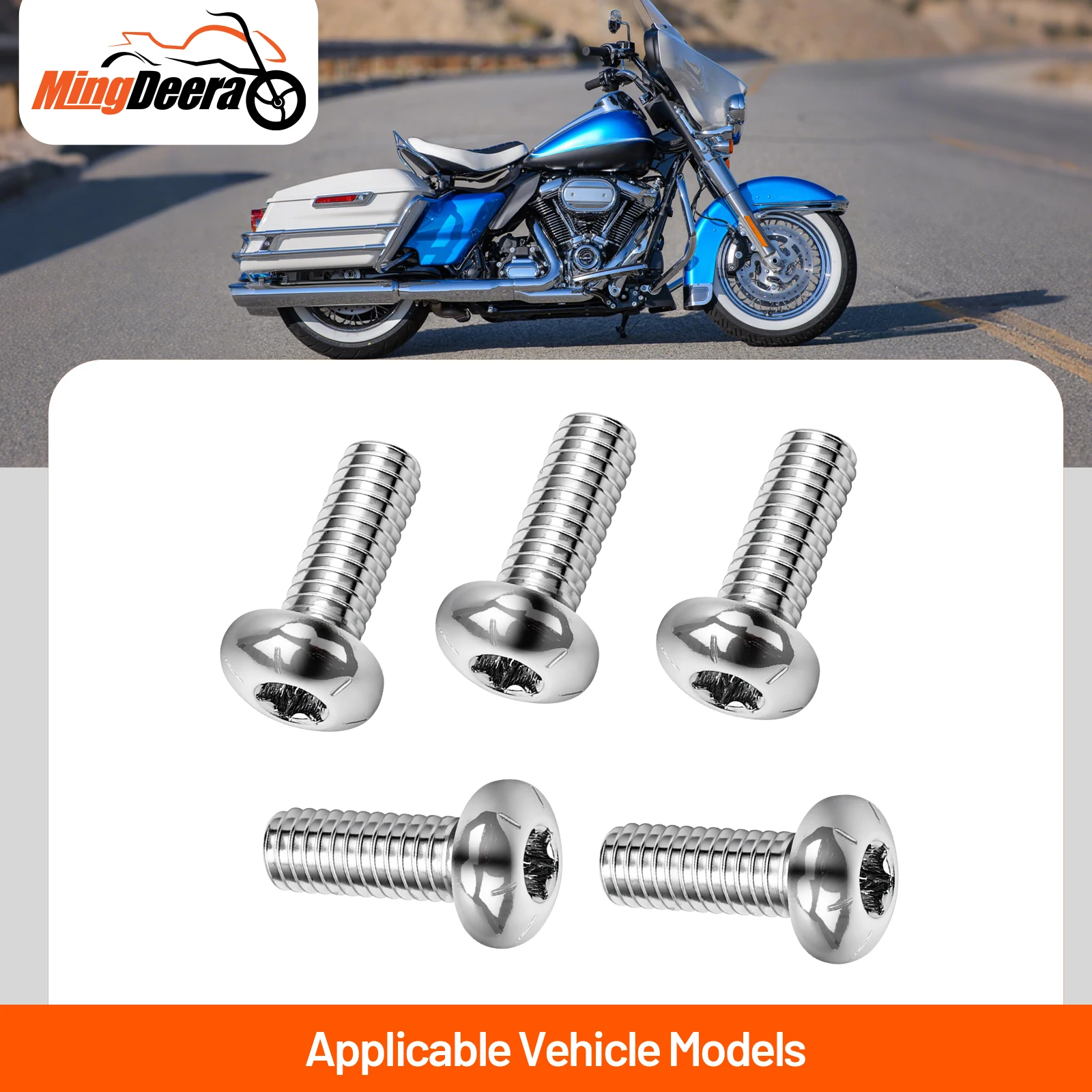 

For Harley Softail Dyna Sportster XL883 Touring Electra Glide Road Glide Street Glide Motorcycle 5PC Rear Disk Brake Rotor Bolts
