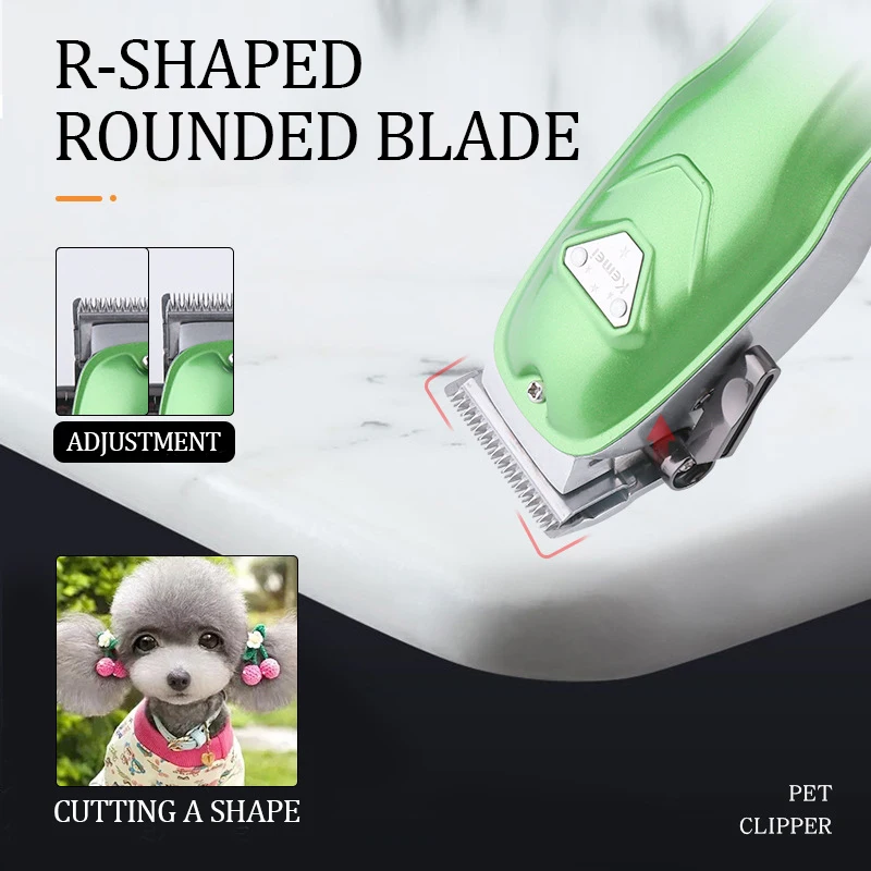 Kemei-Tondeuses pour chiens pour le toilettage, rasoir sans fil pour animaux de compagnie, lame en acier inoxydable, faible bruit, optique, rapbb