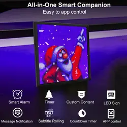 Smart LED Matrix Pixel Screen Display APP Control Programmable Night Light Digital Pixel Photo Frame Game Room Decor Art Display