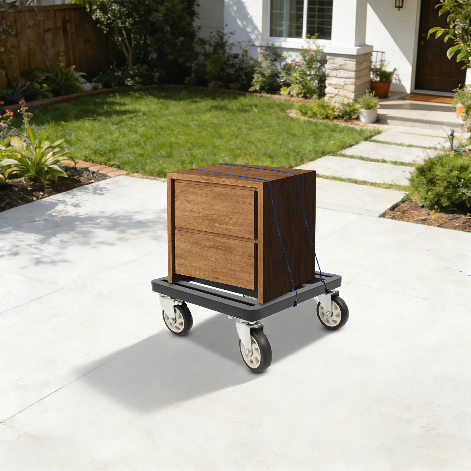 

Black 18*18in Heavy-Duty Furniture Dolly 1200 Lbs Rectangle Furniture Moving Cart for Cabinets Drawers Boxes Appliances