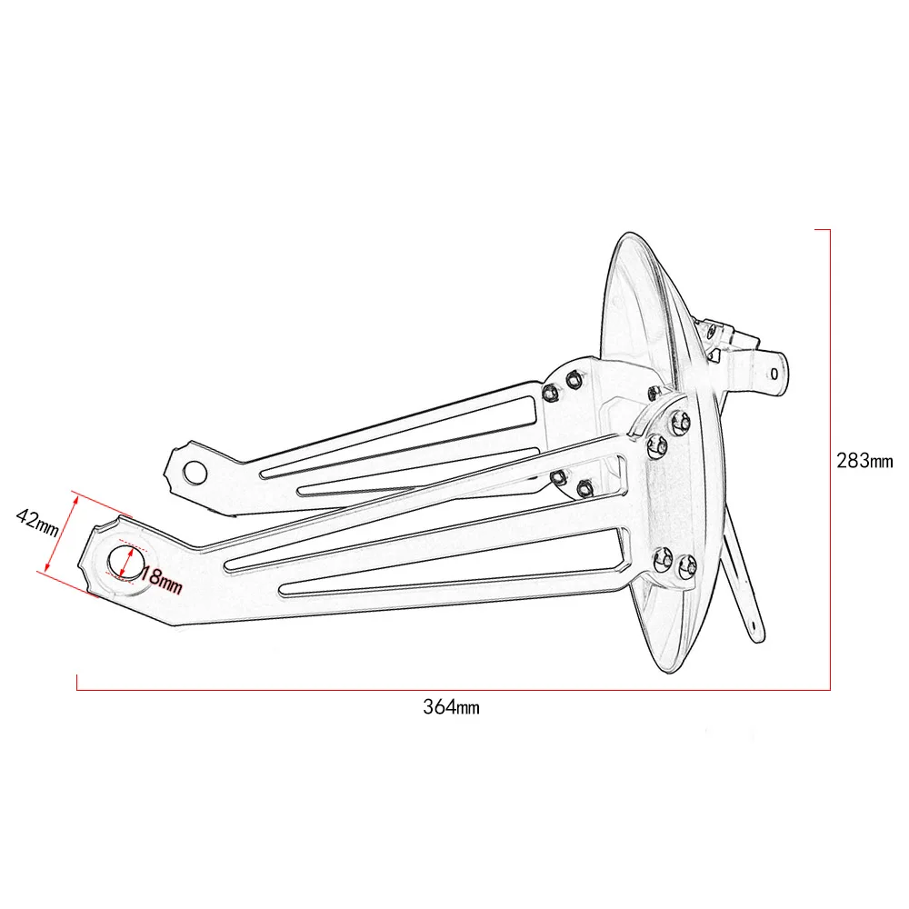 REALZION Motorcycle License Plate Rear Fender Mudguard Side Support Back LED light Sand Board For KTM DUKE RC200 RC 200 390