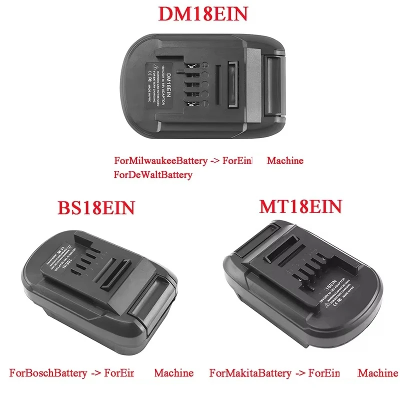 MT18EIN DM18EIN BS18EIN Adapter Converter for Makita for DeWalt for Milwaukee for Bosch Li-ion Battery for Ein Lithium Tool