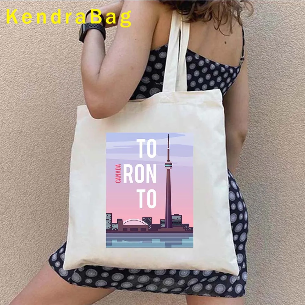 Toronto Quebec Montreal Canada Abstract City Landscape Vancouver Whistler Ottawa Canadian Halifax Calgary Poster Gift Totes Bags