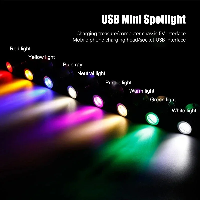 Spotlight USB 5V Led 3W Jewelry Cabinet Showcase Mini Spot Bench Lamp Ceiling Light Switch USB Interface Natural white Red Blue