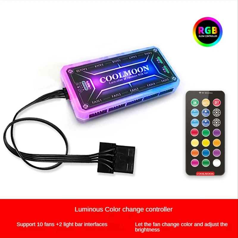 Para COOLMOON RGB tablero de luz LED fuente de alimentación tablero de luz chasis tablero de luz para decoración de chasis de PC