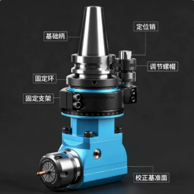 BT40 BT50 90 Degree Right Angle Milling Head, ER Collet Type Side Milling Head, Horizontal Angle Attachment