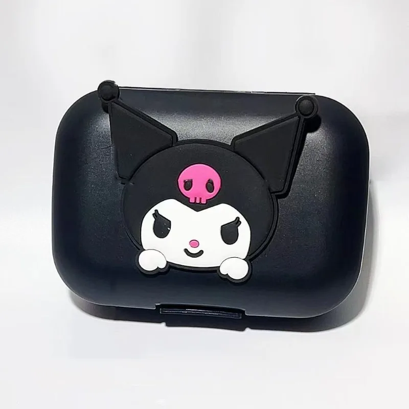 Sanrio Kuromi Creative Cartoon Cute Home Bathroom Soap Flip Cover Drain Box Student Dormitory Travel Portable Soap Storage Box