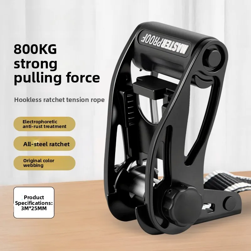 Ratchet Tie‑Down Strap, Heavy‑Duty Fastening Belt Car Motorcycle Truck Cargo Binding Securing Work