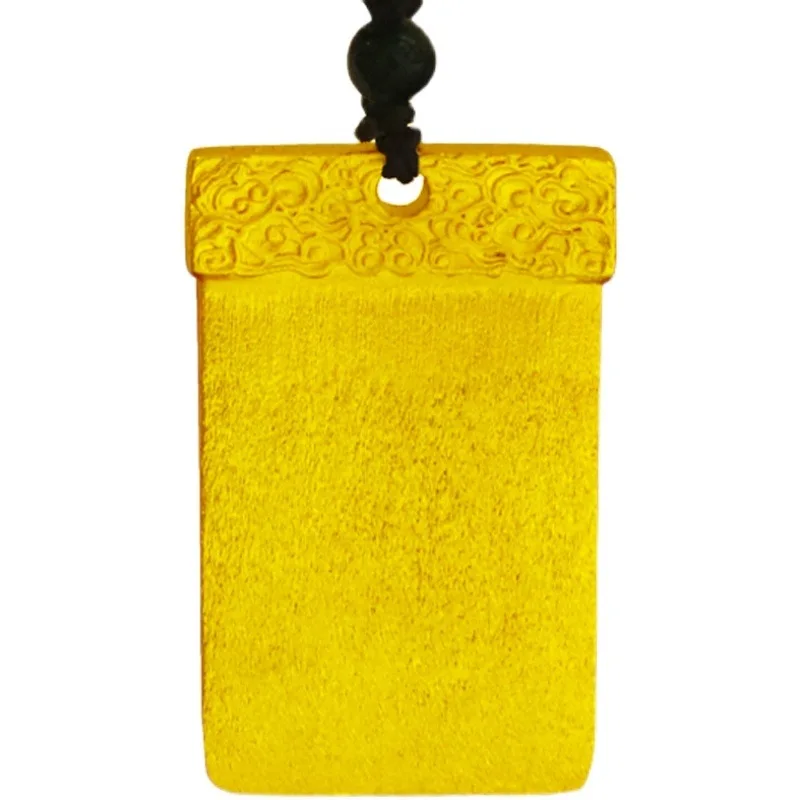 

Peace Pai Unisex Necklace, 24K Gold, AU999 | Hollow plates with Heart Sutra quotes & gold foil, profound zen elegance.