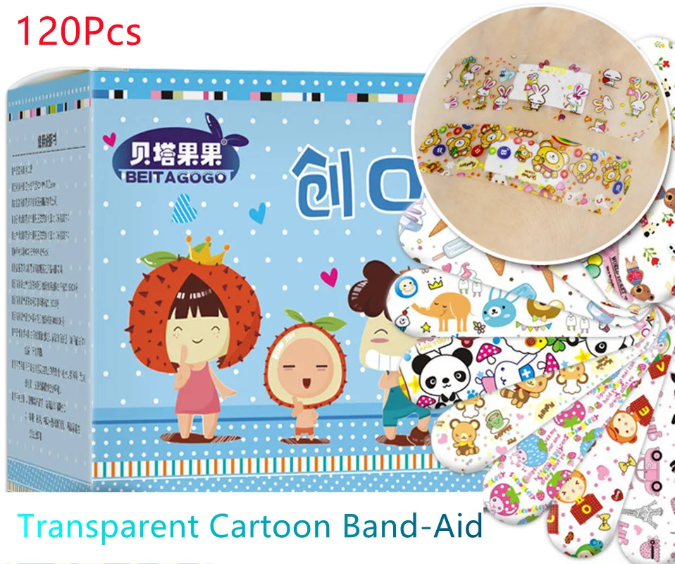 120pcs Cartoon Animal Wound Patch for Children Kids Waterproof Band Aid Breathable Sticking Plaster First Aid Adhesive Bandage