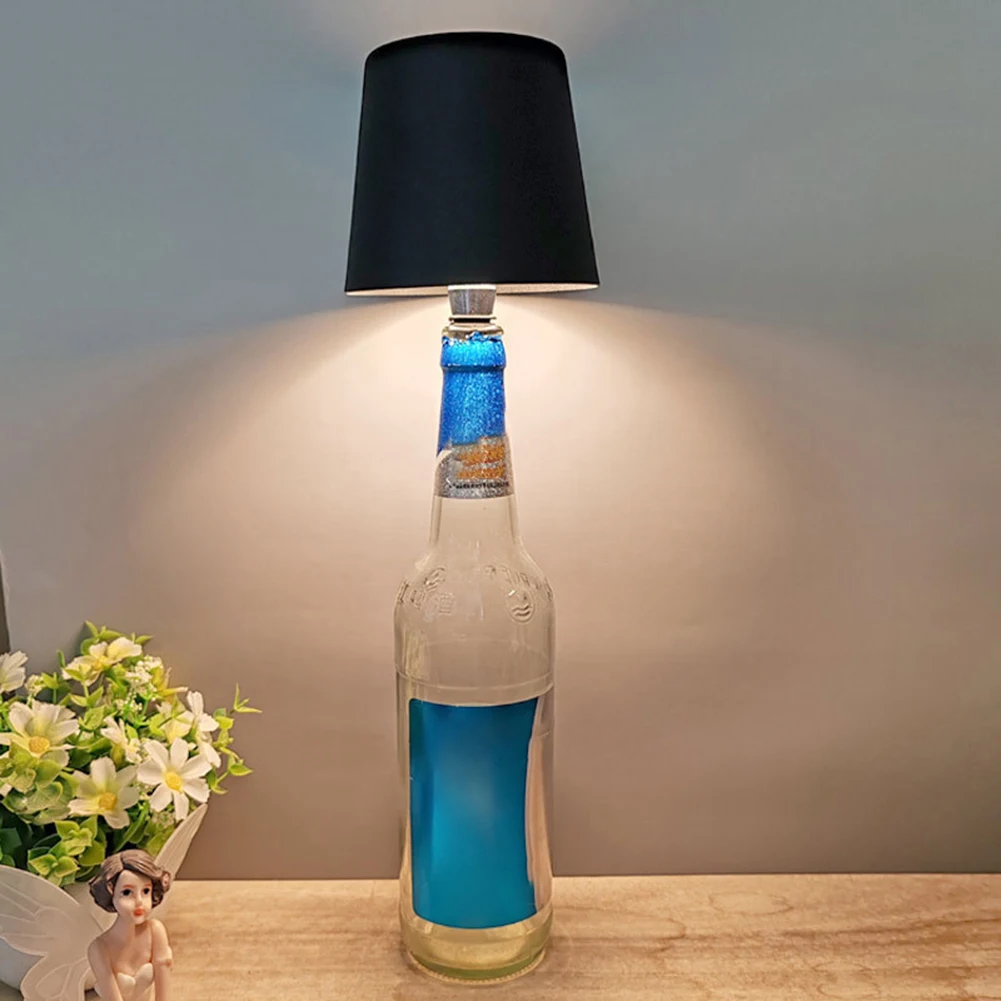 LED Bottle Light Touch Control Wireless Wine Bottle Lamp Outdoor Travel Dining Table Lamp RGB + 3 Color Night Light Room Decor