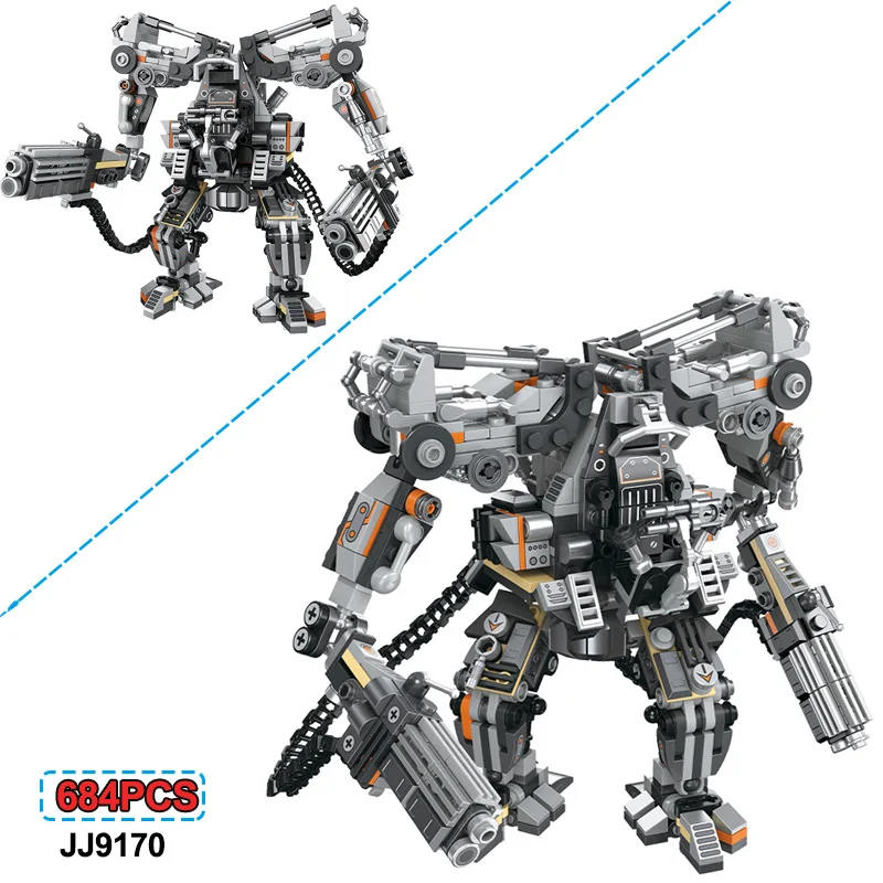 

Mechanica 684pcs Mecha Model Building Blocks Set Military Robot With Gun Boy Puzzle Assembly Games Toys MOC Bricks Holiday Gifts