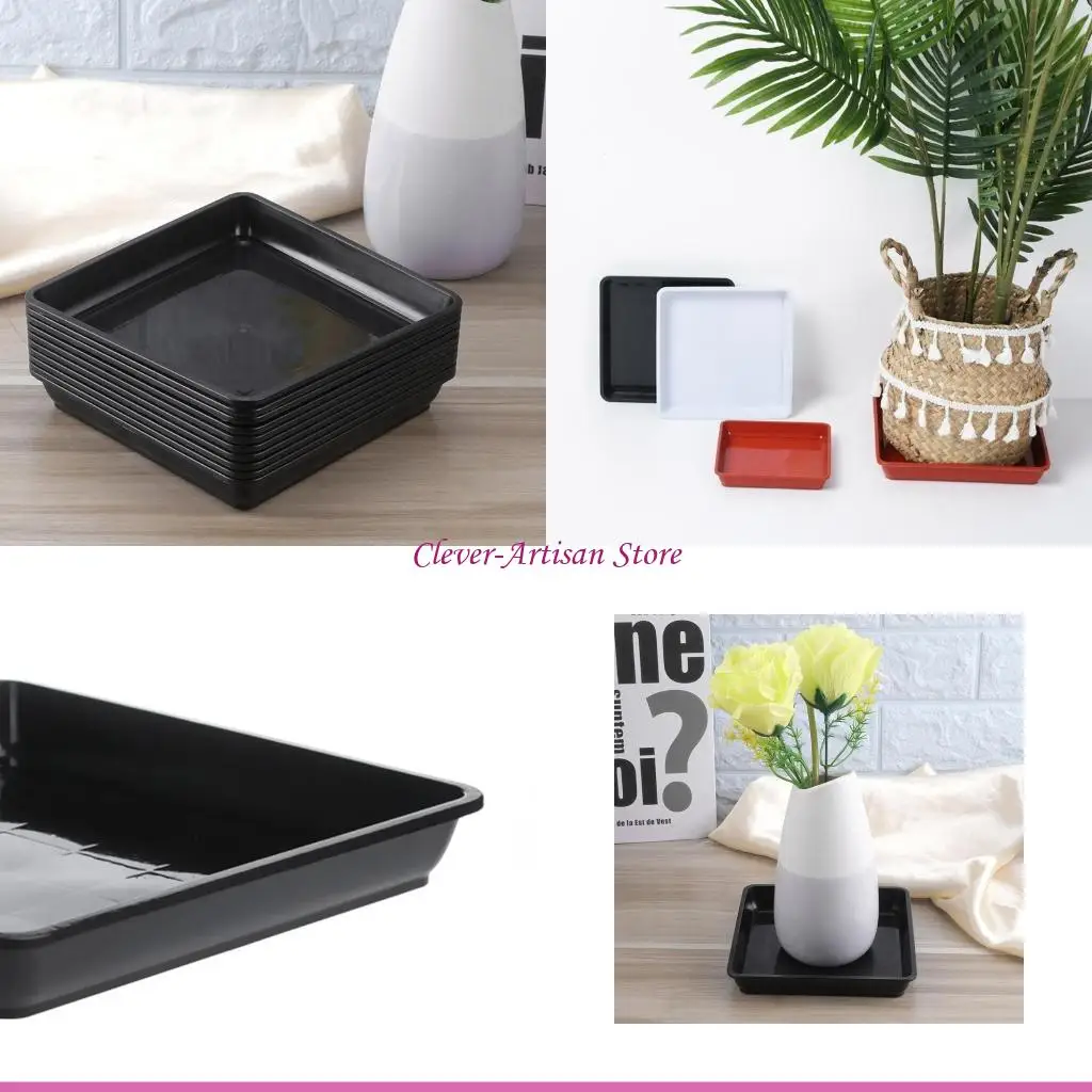 E06b plastik pot baki tetes 2 pcs persegi taman rumah dalam ruangan dan luar ruangan