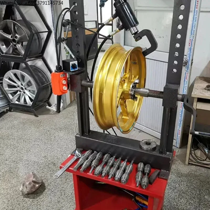 

Motorcycle wheel shaping machine, aluminum alloy steel ring deformation correction repair with lathe