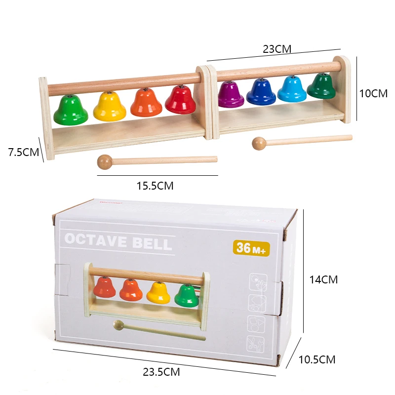 Musical Instrument Set Colorful 8-Note Hand Bell Children's Music Bells Toys  Baby Early Education Learning Toys Birthday Gifts