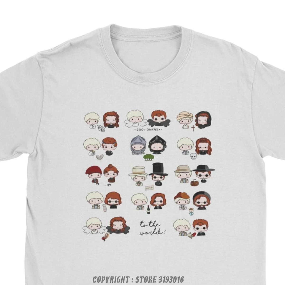 Discount Men's T-Shirt TIC Good Omens Fun Cotton Tees Camisa Crowley Tops Aziraphale Ineffable Go David Tennant Angel T Shirts