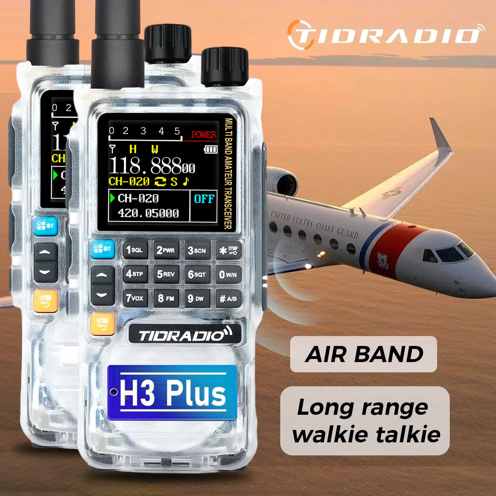 TIDRADIO H3 Plus Lange Afstand Walkie Talkies Draadloze Programmering Luchtband Lange Afstand Tweeweg Radio Frequentie Kopieerstation