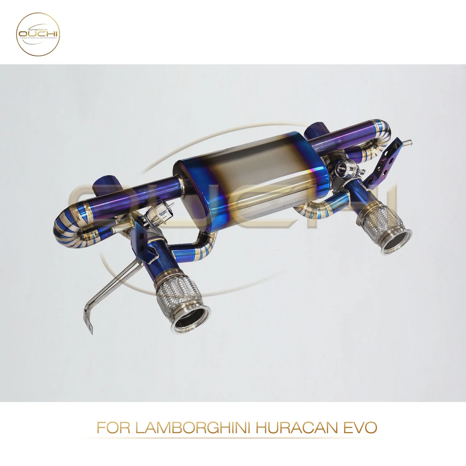 

OUCHI Exhaust Catback for Lamborghini Huracan EVO Handcrafted Titanium OEM valves Baked blue Muffler Lossless installation