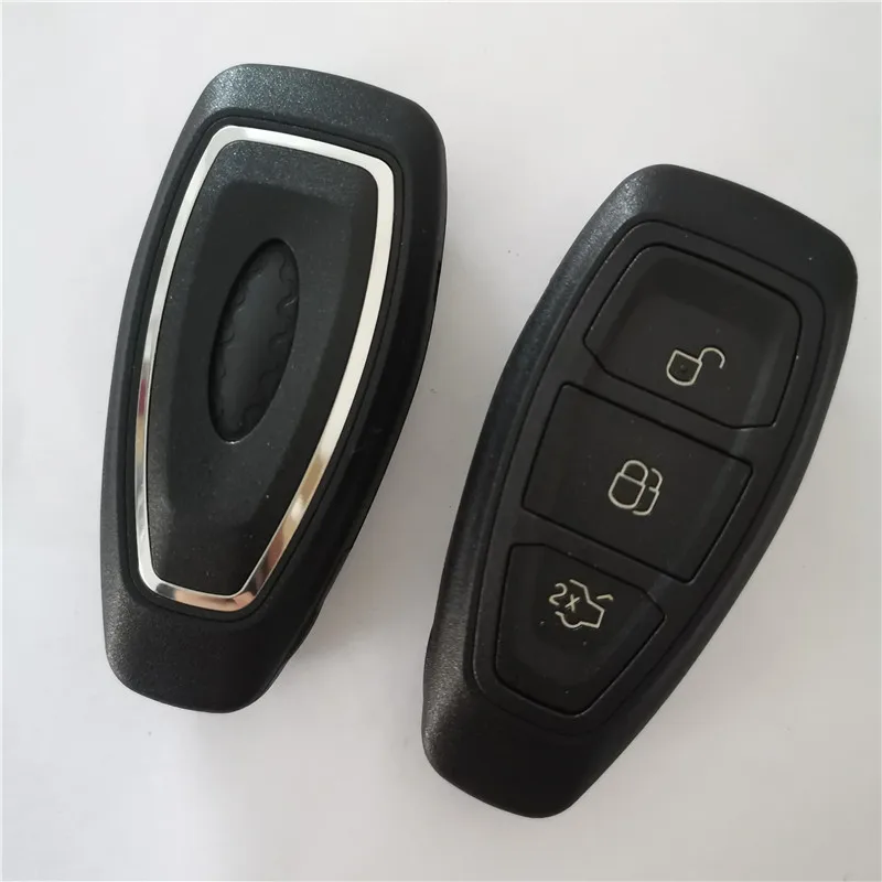 For Ford Focus C-Max Mondeo Kuga Fiesta 3 Button Smart Remote Car Key Shell with Insert Uncut Blade Replacement Key Case